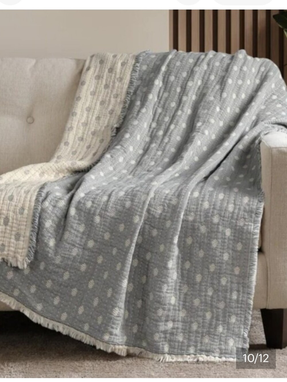 Reversible Cotton Throw Blanket 50x70, Brand New - Picture 10 of 12